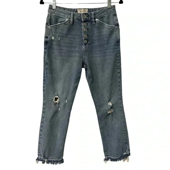 We The Free Women’s High Rise Distressed Raw Hem Boho Casual Denim Jeans 27 - Picture 1 of 9